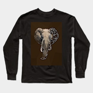 Low poly elephant Long Sleeve T-Shirt